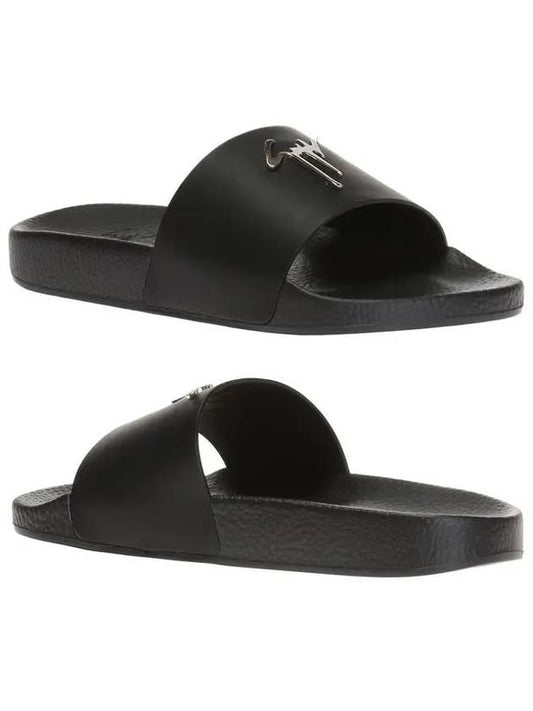 Steel Logo Slippers Black RM80017 - GIUSEPPE ZANOTTI - BALAAN 1