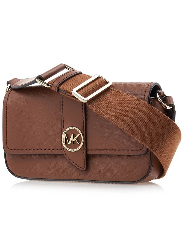 Greenwich Small Saffiano Leather Sling Cross Bag Brown - MICHAEL KORS - BALAAN 3