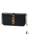 Graphy Chain Leather Long Wallet Black - FENDI - BALAAN 2