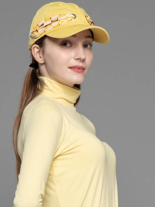 Scarf Ribbon Decoration Soft Type Light Yellow Ball Cap DO9242AC16 4 - DOYOUKNOWMC GOLF WEAR - BALAAN 2