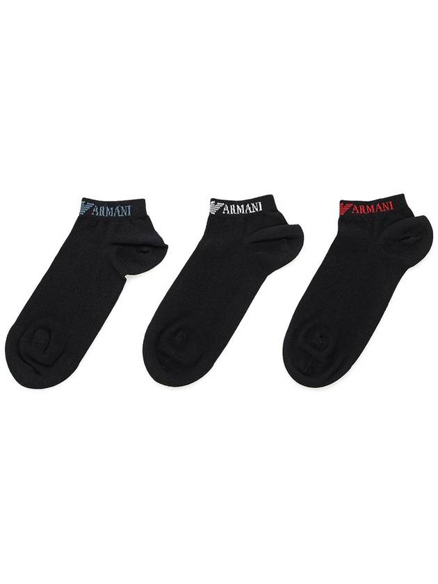 Logo Neck Cotton Inside Socks 3PACK 300008 2R254 50620 - EMPORIO ARMANI - BALAAN 3