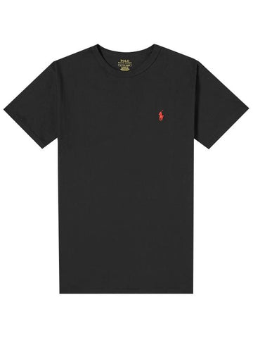 Men's Red Pony Embroidery Short Sleeve T-Shirt Black - POLO RALPH LAUREN - BALAAN 1