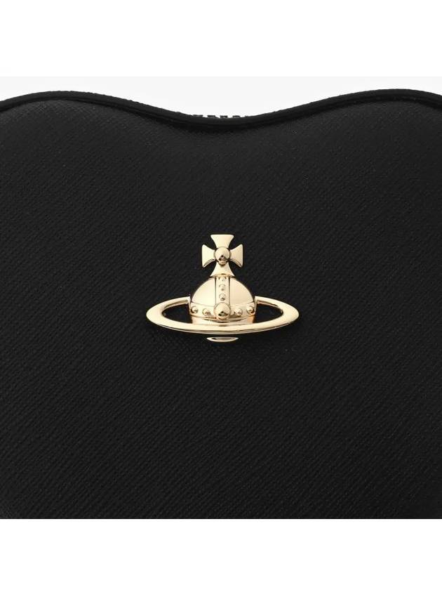 Saffiano Mini Heart Cross Bag Black - VIVIENNE WESTWOOD - BALAAN 4