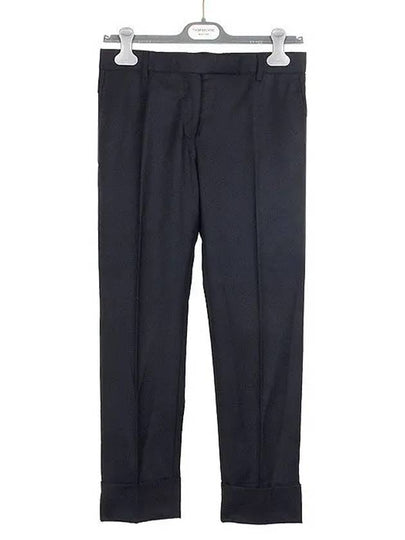 Twill Low Rise Cigarette Straight Pants Black - THOM BROWNE - BALAAN 2