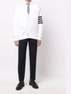 4 Bar Open Raschel Stitch V Neck Cardigan White - THOM BROWNE - BALAAN 5