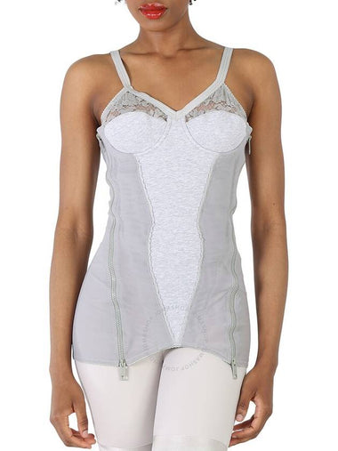 Burberry Ladies Grey Melange Cotton Jersey Paneled Stretch Corset, Brand Size 8 (US Size 6) - BURBERRY - BALAAN 1