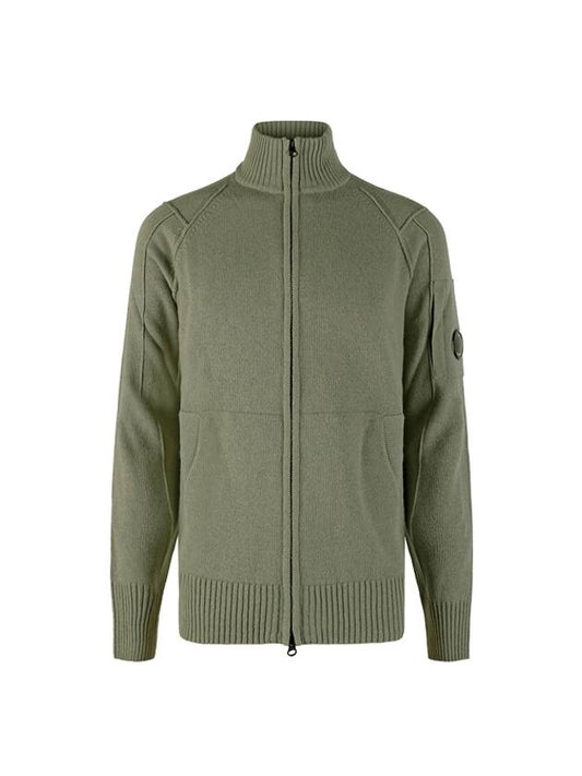 23FW 15CMKN402A 005504A 335 Lens Rams Wool Zip-up Knit Silver Sage - CP COMPANY - BALAAN 2