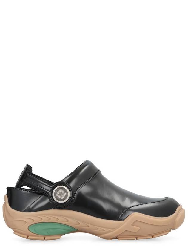 Fendi Fendi Lab Leather Clog - FENDI - BALAAN 1