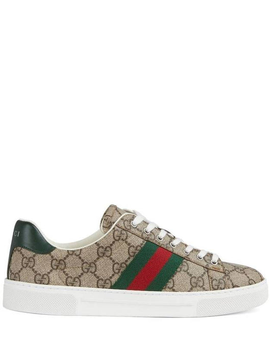 Ace GG Supreme Low Top Sneakers Beige - GUCCI - BALAAN 1