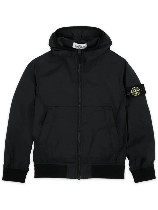 Kids Panno Speciale Reflective Mesh Zip Up Hoodie Black - STONE ISLAND - BALAAN 4