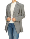 Oversized Blazer Jacket Grey - GANNI - BALAAN 8