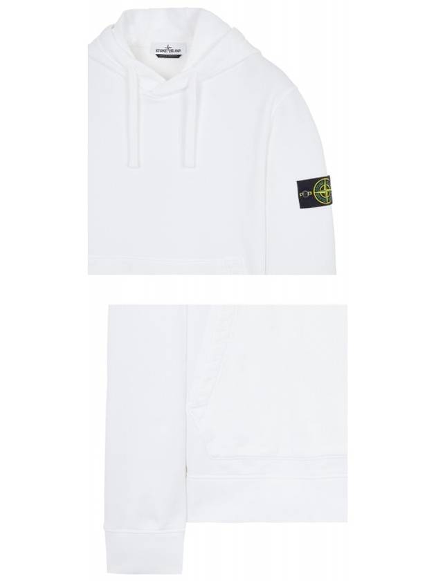 Waffen Patch Cotton Fleece Hoodie White - STONE ISLAND - BALAAN 6