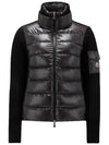 Padded Wool Cardigan Black - MONCLER - BALAAN 1