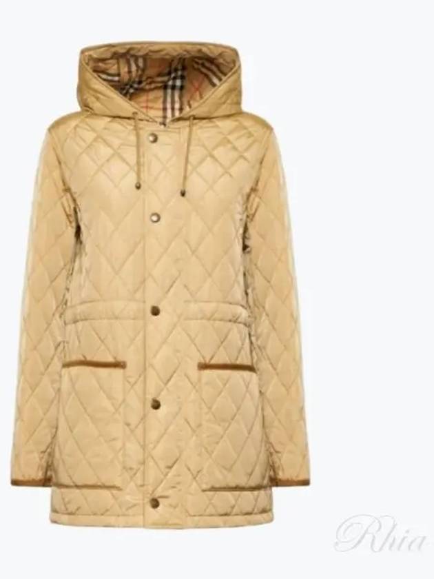 Hooded Quilted Parka Flax - BURBERRY - BALAAN 2