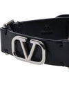 V Logo Leather Bracelet Black - VALENTINO - BALAAN 6