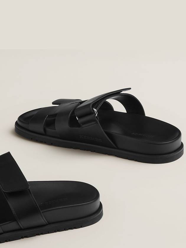 Chypre Calfskin Sandals Black - HERMES - BALAAN 8