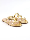 Women's Leather Rockstud Slippers Gold - VALENTINO - BALAAN 5