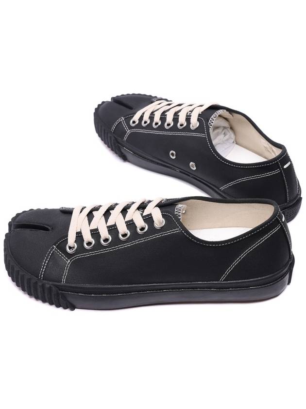 Tabi Canvas Low Top Sneakers Black - MAISON MARGIELA - BALAAN 7