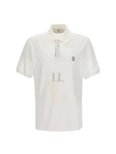 Logo Cotton Polo Shirt White - BRUNELLO CUCINELLI - BALAAN 2