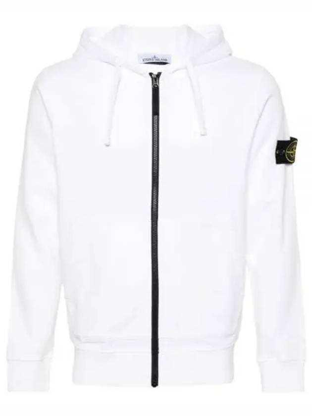 Compass Badge Zip Up Hoodie White - STONE ISLAND - BALAAN 2