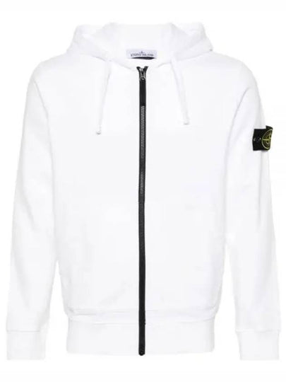 Compass Badge Zip Up Hoodie White - STONE ISLAND - BALAAN 2