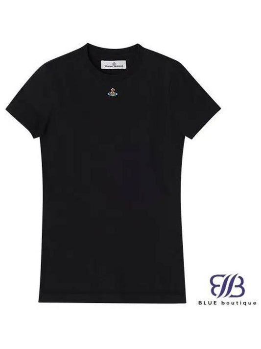 Embroided ORB Peru Short Sleeve T-Shirt Black - VIVIENNE WESTWOOD - BALAAN 2