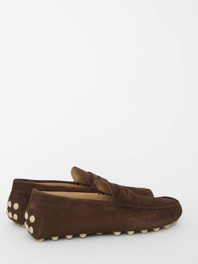 Gommino Bubble Suede Driving Shoes Brown - TOD'S - BALAAN 4