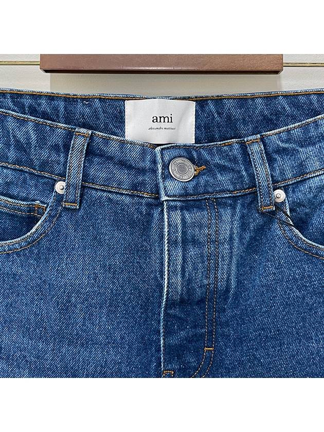 Low Rise Straight Jeans Blue - AMI - BALAAN 6