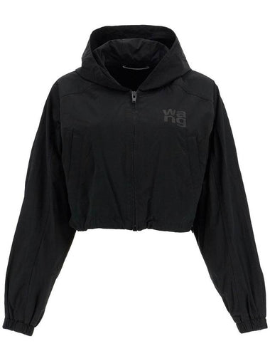 cropped hooded jacket with - ALEXANDER WANG - BALAAN 1