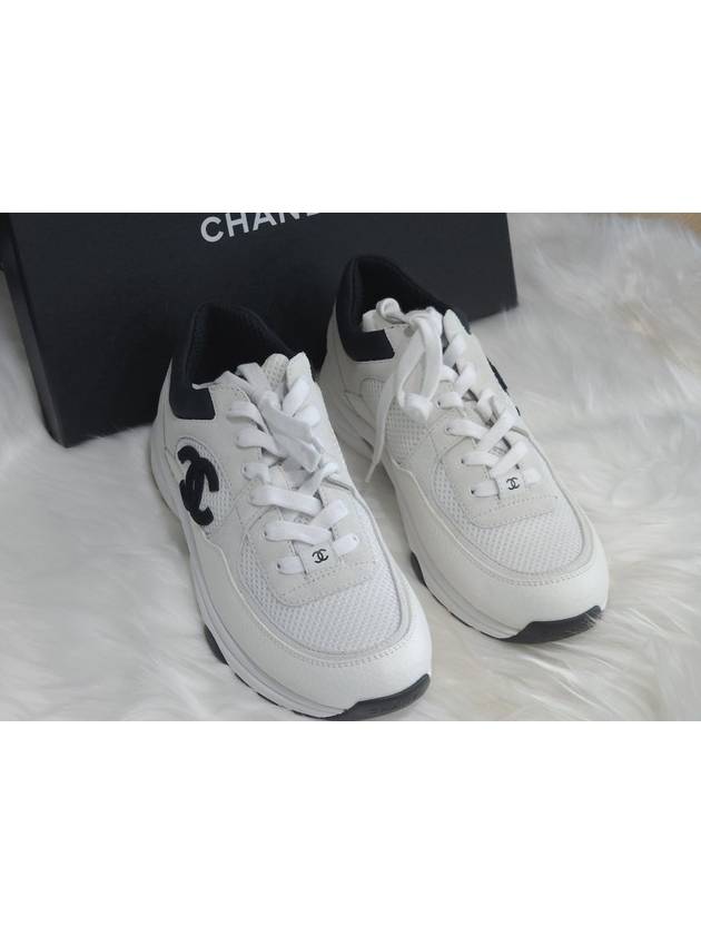 CC Logo Suede Tennis Low Top Sneakers Black - CHANEL - BALAAN 2