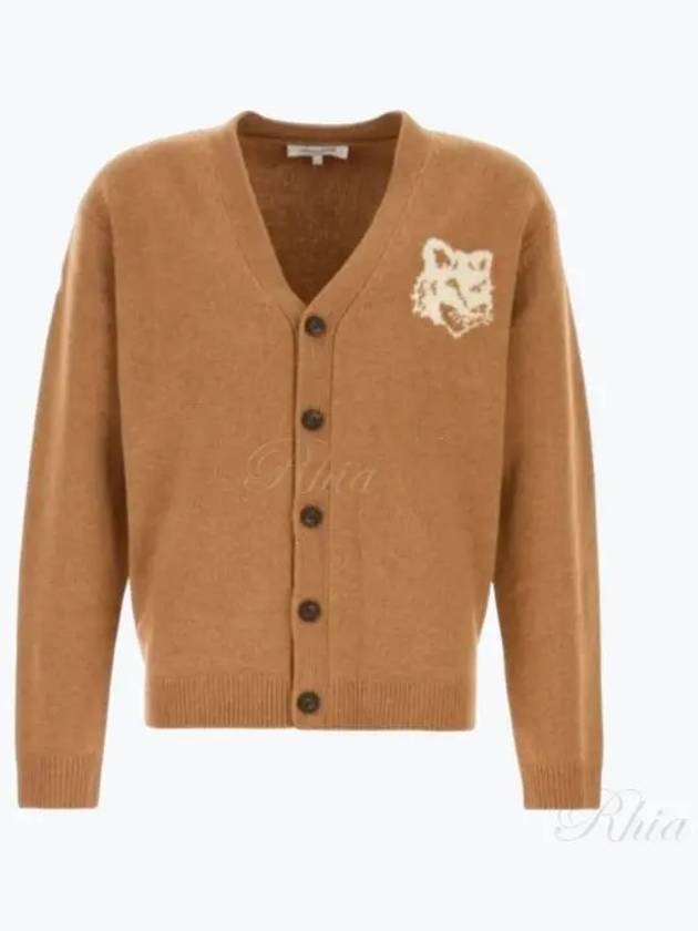 Fox Head Intarsia Comfort Cardigan Brown - MAISON KITSUNE - BALAAN 2