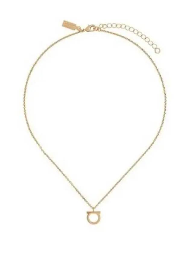 Gancini Large Necklace Brass & Gold - SALVATORE FERRAGAMO - BALAAN 2