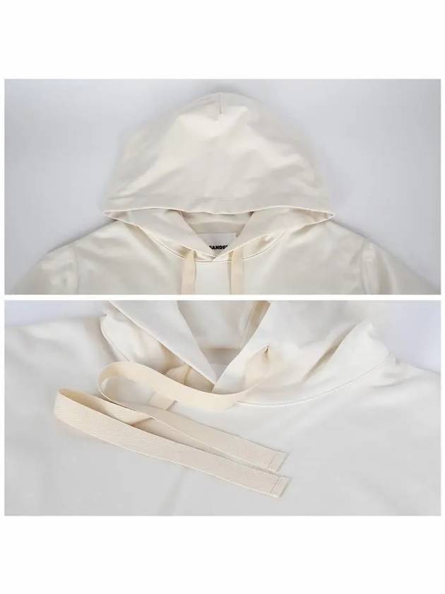 Two Side Zip Pockets Technical Cotton Hoodie White - JIL SANDER - BALAAN 6