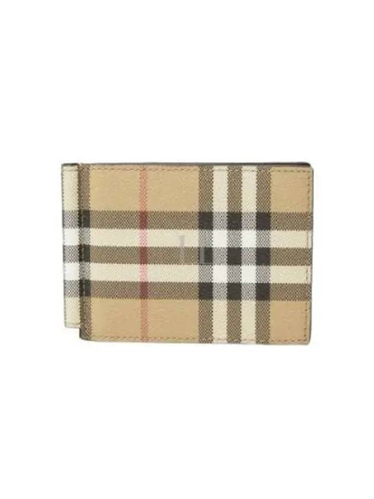 Check Money Clip Card Wallet Beige - BURBERRY - BALAAN 2