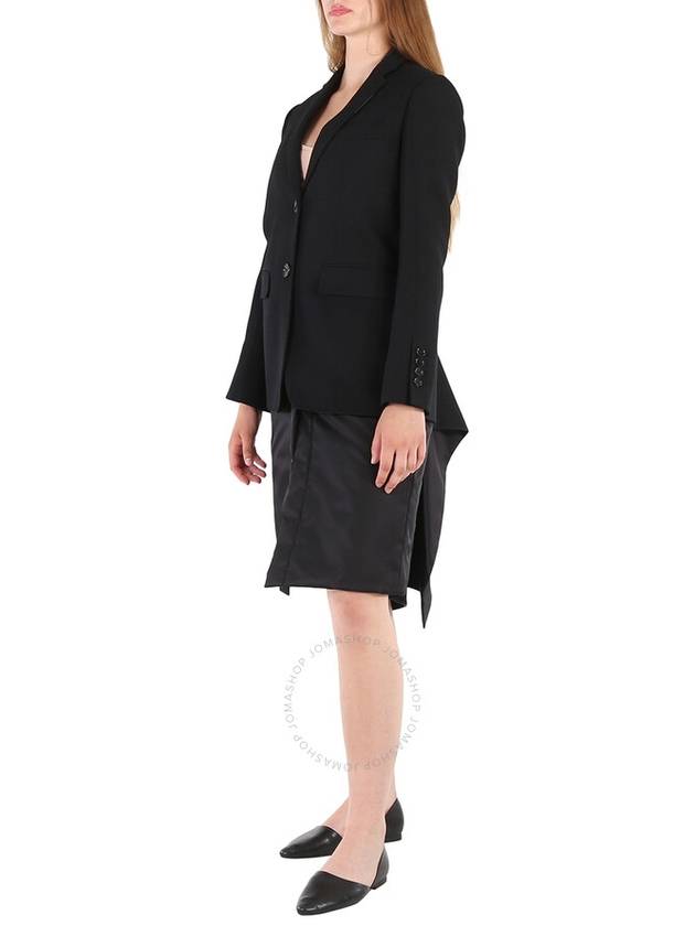 Burberry Ladies Black Wadded Detachable-Warmer Wool Tailored Jacket, Brand Size 6 (US Size 4) - BURBERRY - BALAAN 3