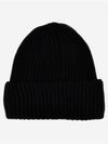 Extra Fine Merino Wool Goggle Beanie Black - CP COMPANY - BALAAN 3