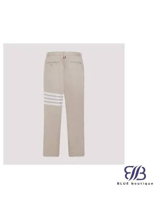 4 Bar Stripe Cotton Straight Pants Beige - THOM BROWNE - BALAAN 2