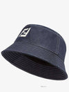 Logo Denim Bucket Hat Navy - FENDI - BALAAN 3