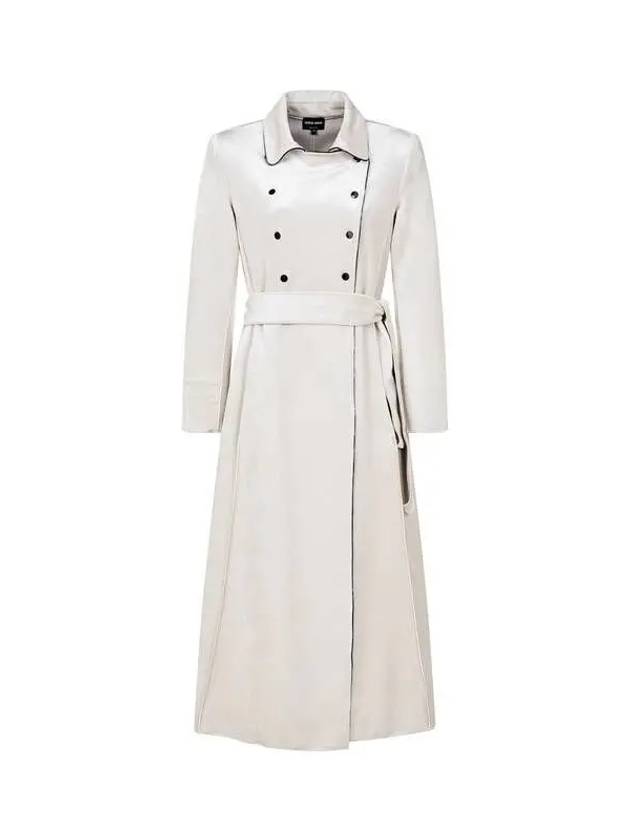 Women s Double Snap Button Velor Coat Light Gray - GIORGIO ARMANI - BALAAN 1