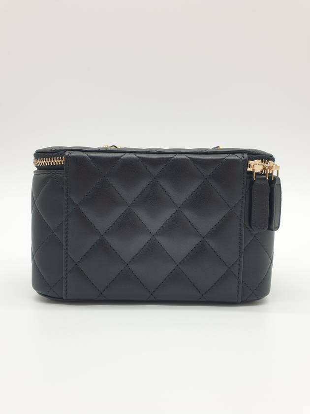 Vanity Bag Gold Ball Rectangular Cross Lambskin Black AP2303 - CHANEL - BALAAN 3