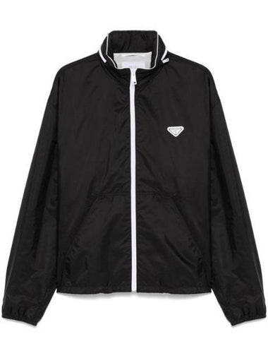 Re-Nylon Zip-Up Jacket Black - PRADA - BALAAN 1