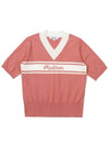 V neck color block half sleeve knit PINK WOMAN - MALBON GOLF - BALAAN 1