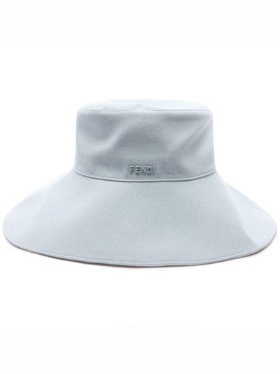 Logo Plaque Cloche Bucket Hat Light Blue - FENDI - BALAAN 2