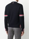 Milano Stitch Sprite Armband Cotton V-neck Cardigan Navy - THOM BROWNE - BALAAN 6