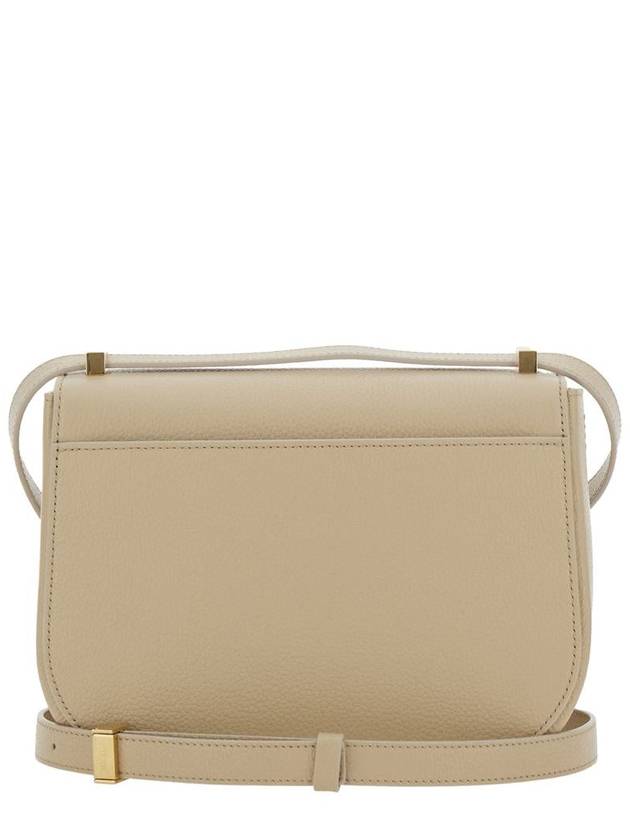 Beige Shoulder Bag With Metal Gancini Detail On The Front In Hammered Leather Woman - SALVATORE FERRAGAMO - BALAAN 2