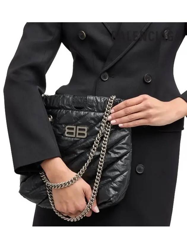 Crush Embellished Logo Quilted Leather Tote Bag Black - BALENCIAGA - BALAAN 10