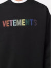 Crystal Logo Crew Neck Sweatshirt Black - VETEMENTS - BALAAN 8