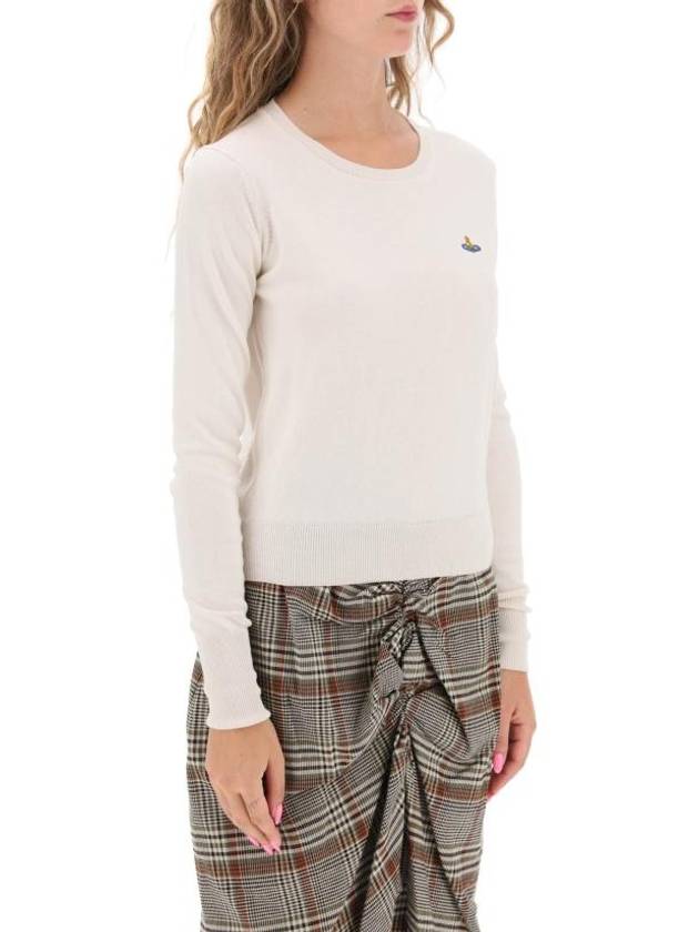 ORB Embroid Logo Knit Top Cream - VIVIENNE WESTWOOD - BALAAN 3