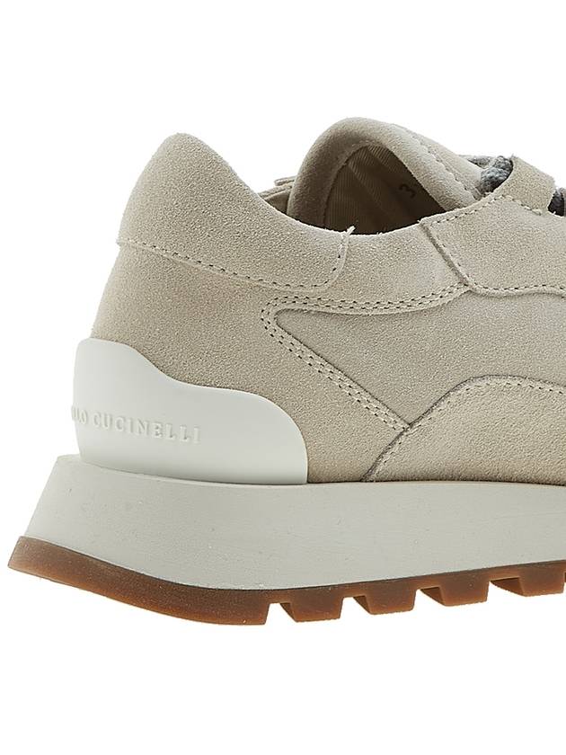 Women's Suede Low Top Sneakers Beige - BRUNELLO CUCINELLI - BALAAN.