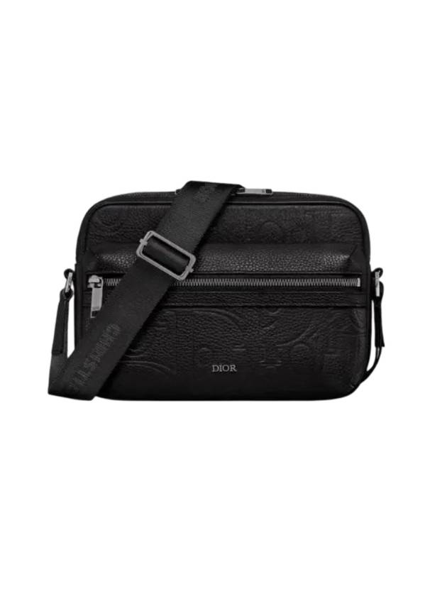 Rider 2.0 Zipped Grained Kapskin Messenger Bag Black - DIOR - BALAAN 1